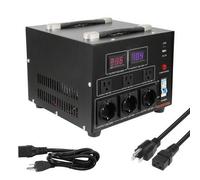 Shein Transformador convertidor de voltaje de 2000 a 5000 W, convertidor de CA de 110 V a 220 V, 1-3 tomas de salida Shukko de 3 pines NEMA 5-15R de EE. UU.