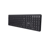 Shein Trust Vaiya Teclado Inalámbrico Bluetooth + 2.4 GHz QWERTY Español, Teclado Bluetooth Multidispositivo Recargable con Numpad, 55% Plástico Reciclado,