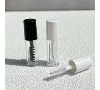 Shein Tubo de máscara de pestañas de 0,8 ml con cepillo, muestra de sérum de pestañas con aceite de ricino, set de regalo de cosméticos para el crecimiento