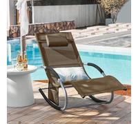 Shein Tumbona de columpio OGS28 con bolsa y almohada, transpirable y aireada, tumbona mecedora, silla de sol para jardines, patios, playas, balcones, color