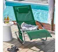 Shein Tumbona de columpio OGS28 con bolsa y almohada, transpirable y aireada, tumbona mecedora, silla de sol para jardines, patios, playas, balcones, color