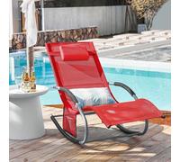 Shein Tumbona de columpio OGS28 con bolsa y almohada, transpirable y aireada, tumbona mecedora, silla de sol para jardines, patios, playas, balcones, color