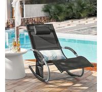 Shein Tumbona de columpio OGS28 con bolsa y almohada, transpirable y aireada, tumbona mecedora, silla de sol para jardines, patios, playas, balcones, color