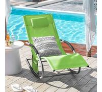Shein Tumbona de columpio OGS28 con bolsa y almohada, transpirable y aireada, tumbona mecedora, silla de sol para jardines, patios, playas, balcones, color