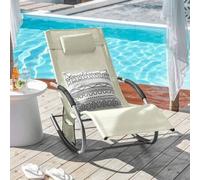 Shein Tumbona de columpio OGS28 con bolsa y almohada, transpirable y aireada, tumbona mecedora, silla de sol para jardines, patios, playas, balcones, color