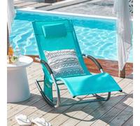 Shein Tumbona de columpio OGS28 con bolsa y almohada, transpirable y aireada, tumbona mecedora, silla de sol para jardines, patios, playas, balcones, color