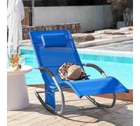 Shein Tumbona de columpio OGS28 con bolsa y almohada, transpirable y aireada, tumbona mecedora, silla de sol para jardines, patios, playas, balcones, color