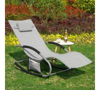 Shein Tumbona de columpio OGS28 con bolsa y almohada, transpirable y aireada, tumbona mecedora, silla de sol para jardines, patios, playas, balcones, color