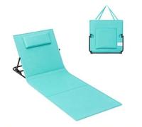 Shein Tumbona de playa, cojín para tumbona, tumbona mecedora, portátil con asa, para camping, jardín y piscina, 158 x 55 cm