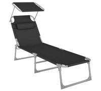 Shein Tumbona plegable, 193 x 53 x 29 cm, capacidad de carga 150 kg, parasol, respaldo ajustable, jardín, piscina, terraza.