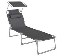 Shein Tumbona plegable, 193 x 53 x 29 cm, capacidad de carga 150 kg, parasol, respaldo ajustable, jardín, piscina, terraza.