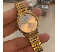 Shein Último Reloj De Mujer De Estilo Coreano, Esfera Dorada Y Blanca, Resistente Al Agua, Correa De Acero Inoxidable, Reloj De Pulsera De Cuarzo Informal Y