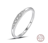 Shein Un anillo de compromiso único, anillo de boda para mujer, anillo de promesa de plata de ley s925, anillo de eternidad, joyería fina, regalo