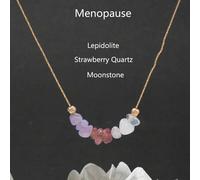 Shein Un collar de piedra natural para mujeres en la menopausia, creación hecha a mano, regalo de campo magnético equilibrado para mujeres (la piedra natura