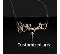Shein Un collar personalizado con un estilo elegante y lindo, collar con nombre de mariposa personalizado, collar con nombre de amor lindo personalizado, co