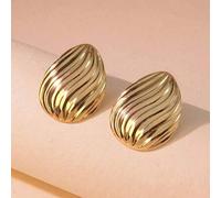 Shein Un conjunto de 2 pendientes de acero inoxidable con diseño minimalista, patrón de rayas y forma de semilla de melón, adecuados para que las damas los