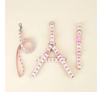 Shein Un conjunto de correa de tracción para el pecho y la espalda con patrón de corazón de poliéster lindo, adecuado para usar en exteriores con osos de pe