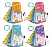 Shein Un conjunto de tarjetas didácticas de juegos matemáticos para niños, que incluyen tarjetas didácticas de suma, resta, multiplicación y división, jugue