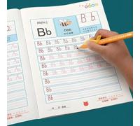 Shein Un cuaderno de práctica de letras en inglés de 32 páginas, utilizado para copiar caligrafía en fuentes en inglés, material escolar, de vuelta a clases