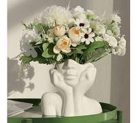 Shein Un jarrón diseñado artísticamente en forma de mujer con las manos cubriendo su rostro. Es simple pero elegante, con un diseño único y encantador de ma