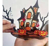 Shein Un juego de letreros acrílicos DIY para "Haunted House And Pumpkin Lantern Co Building A Dream Night" - Casa encantada Fantasma: La combinación perfec