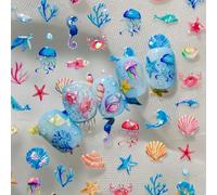 Shein Un nuevo adhesivo de uñas del mundo alegre del océano para otoño y verano, un adhesivo decorativo de alivio tridimensional de conchas submarinas de la