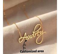Shein Un nuevo estilo de collar personalizado de moda simple DIY con nombre personalizable, collar de acero inoxidable, puedes elegir tu fuente favorita par