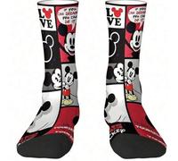 Shein Un par de calcetines de Mickey Mouse de Disney. Calcetines de media caña con dibujos de Mickey Mouse de Disney para uso diario