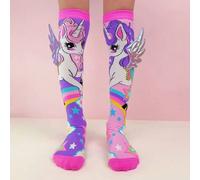 Shein Un par de calcetines por encima de la rodilla con alas de unicornio 3D de colores, adecuados para atuendos de otoño e invierno para niños. Calcetines