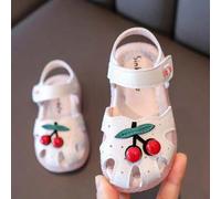 Shein Un par de zapatos de bebé de princesa con cerezas, zapatos de verano cómodos antideslizantes y suaves para los primeros pasos, sandalias de verano par