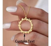 Shein Un regalo personalizado para el Día de la Madre, colgante redondo personalizado con múltiples : collar de amor infinito, collar con nombre familiar, j