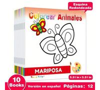 Shein Un set de 10 libros para colorear para niños que cubre una variedad de temas. Fomenta la creatividad artística enseñando trazos simples, desarrolla la