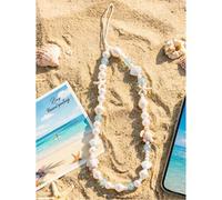 Shein Un teléfono inteligente con colgante de cadena de pendiente, con forma de concha marina blanca de estilo de vacaciones de verano y una criatura marina