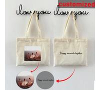 Shein Una bolsa de tote personalizada con redacción, palabras, frases cortas, frases inspiradoras, lemas, regalos DIY, regalos para maestros, compañeros de