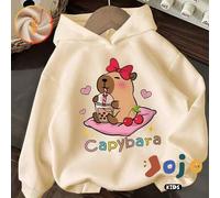 Shein Una bonita blusa con estampado a capela y lazo, sentada sobre un cojín rosa tomando té con leche. Una sudadera deportiva extragrande Curve de estilo p