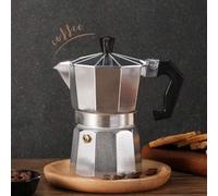 Shein Una cafetera moka italiana de aluminio, cafetera de estilo europeo, cafetera moka octogonal