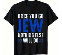 Shein Una camiseta que celebra el orgullo con el lema "Una vez que te conviertes en , nada más te servirá" junto con un diseño de la Estrella de David. Hec