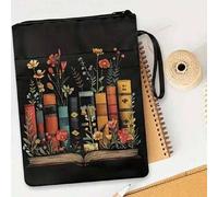 Shein Una cubierta de libro de lienzo con diseños florales y vintage, lavable, perfecta para libros de bolsillo, cubiertas de libros con temas de jardinería