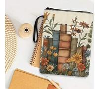 Shein Una cubierta de libro de lienzo con diseños florales y vintage, lavable, perfecta para libros de bolsillo, jardinería y cubiertas de libros con temáti