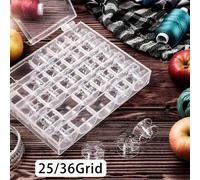 Shein Una solución de almacenamiento completa, esta caja organizadora tiene 25/36 ranuras para carretes vacíos e incluye 25/36 piezas de carretes de plástic