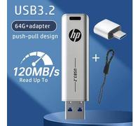 Shein Unidad flash USB 3.2 HP de 256GB/128GB, carcasa de metal, con adaptador USB/USB tipo C y cordón
