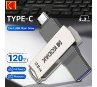 Shein Unidad flash USB 3.2 Tipo-C de Kodak de 256GB, 128GB, 32GB de alta velocidad de doble uso, compatible con teléfonos inteligentes y portátiles