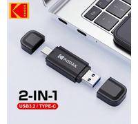 Shein Unidad flash USB3.2 Kodak de 256GB, tipo C OTG 2 en 1, memoria USB de metal, 128GB, 32GB, 64GB, unidad de memoria dual USB anti-golpes para móviles, p