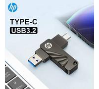 Shein Unidad flash USB3.2 tipo C de HP de 64GB, pendrive de metal de 128GB y 256GB de alta velocidad, disco dual para móvil, escritorio y portátil.