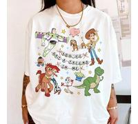 Shein Unisex Disney Baumwoll-T-Shirt con doppelseitigem "Toy Story" Print, Vorderseite con "You've Got A Friend In Me", Rückseite con Woody, Buzz y Fre