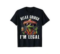 Shein Urkomisches "RELAX"-T-Shirt - Legal Lizard mit Margarita, 100 % Baumwolle, Unisex, lässiges, bequemes Sommer-Top