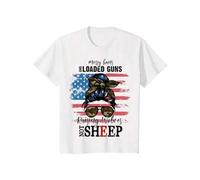 Shein US Flag Messy Buns And Loaded Gu.ns Raising Wolves Not Sheep tshirt ,hoodie, sweatshirt, Aesthetic tatoo merch summer outfits, style, streetwear, Nun