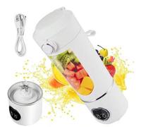 Shein Utensilio de cocina recargable por USB portátil para batidos y malteadas, mini triturador de hielo, modo de 3 velocidades, pantalla digital, 12 cuchil