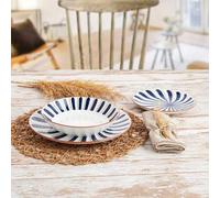 Shein vajilla 18 piezas porcelana oceanika bidasoa, 18 piezas - 6 personas oceanika decorado 6 platos llanos 27cm, 6 platos hondos 20cm y 6 platos postre 19