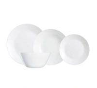 Shein Vajilla Opal 19 Piezas - 6 Personas Zelie Blanco Brillo 6 platos llanos 25cm, 6 platos hondos 20cm, 6 platos postre 18cm y ensaladera Apto Microondas